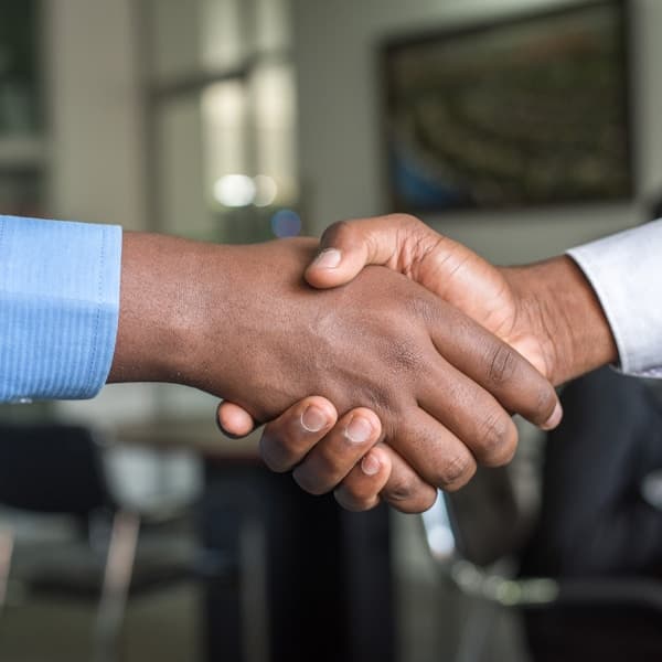 Business partners shaking hands on a deal